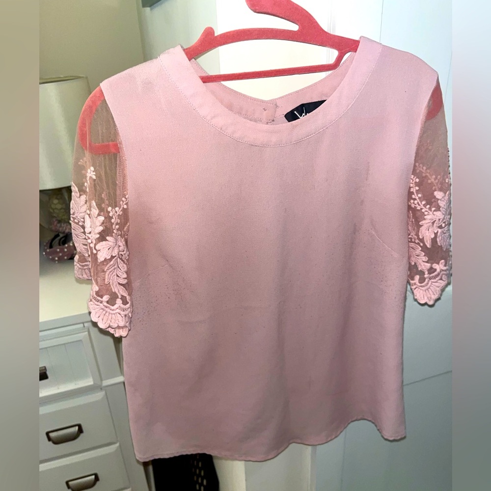 Pink tee blouse